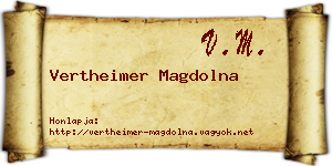 Vertheimer Magdolna névjegykártya